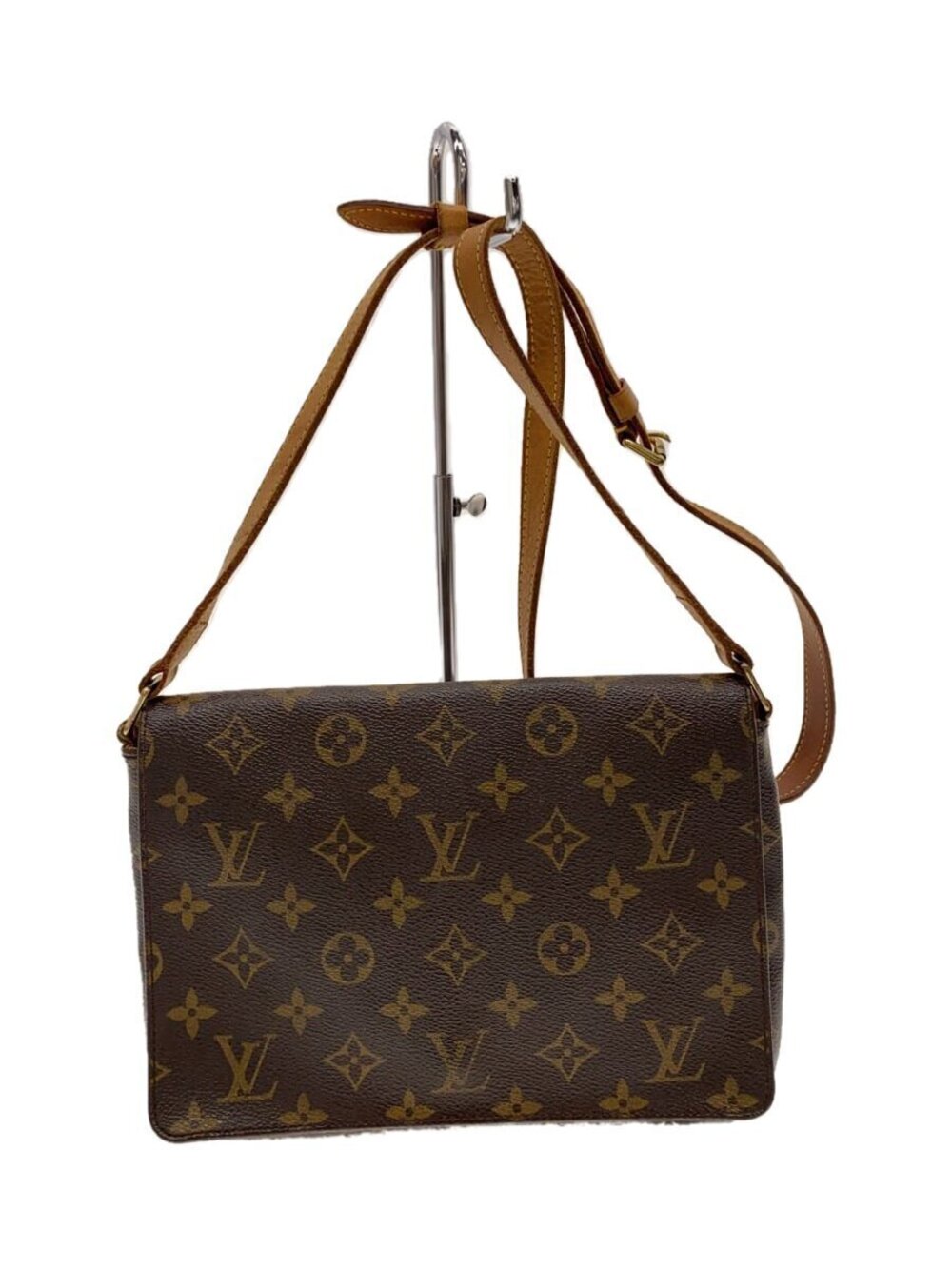 LOUIS VUITTON Musette Tango Monogram Canvas Short Shoulder Bag Brown